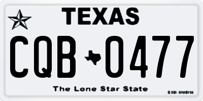 TX license plate CQB0477