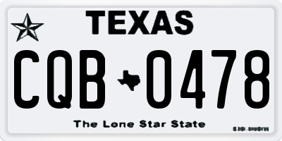 TX license plate CQB0478