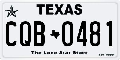 TX license plate CQB0481