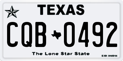 TX license plate CQB0492