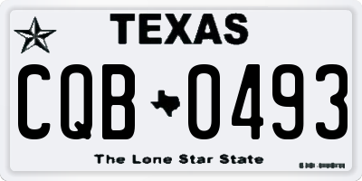TX license plate CQB0493