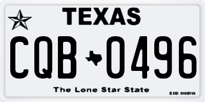TX license plate CQB0496
