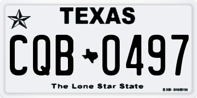 TX license plate CQB0497