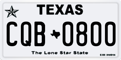 TX license plate CQB0800