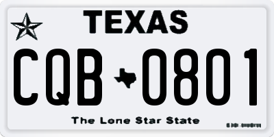 TX license plate CQB0801