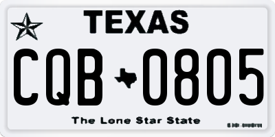 TX license plate CQB0805