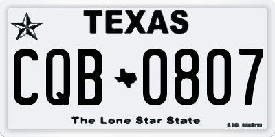 TX license plate CQB0807