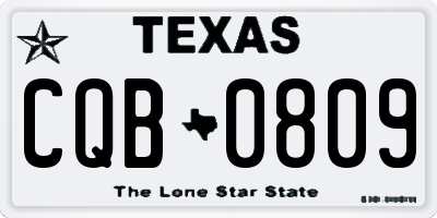 TX license plate CQB0809