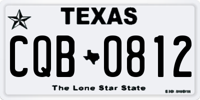 TX license plate CQB0812
