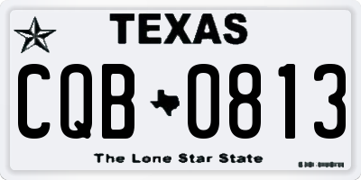TX license plate CQB0813