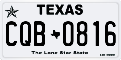 TX license plate CQB0816