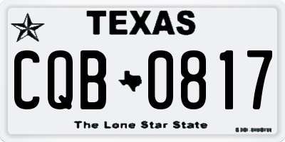 TX license plate CQB0817