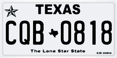 TX license plate CQB0818