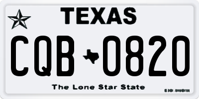TX license plate CQB0820