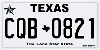 TX license plate CQB0821