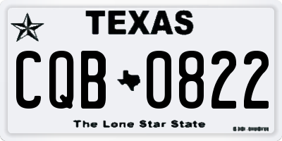 TX license plate CQB0822
