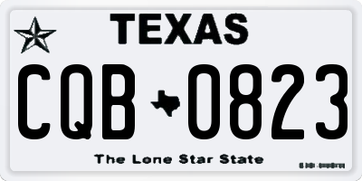 TX license plate CQB0823
