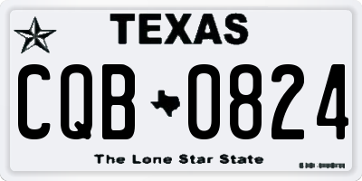TX license plate CQB0824