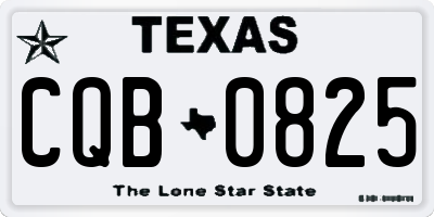 TX license plate CQB0825