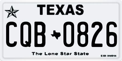 TX license plate CQB0826