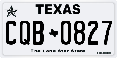 TX license plate CQB0827