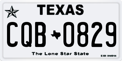 TX license plate CQB0829