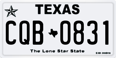 TX license plate CQB0831