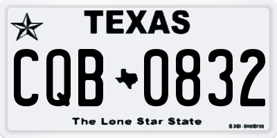TX license plate CQB0832