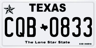 TX license plate CQB0833