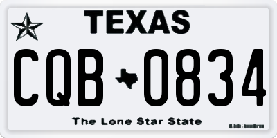 TX license plate CQB0834
