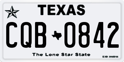 TX license plate CQB0842