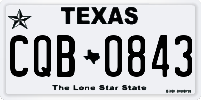 TX license plate CQB0843