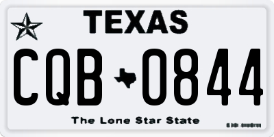 TX license plate CQB0844