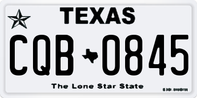 TX license plate CQB0845