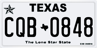 TX license plate CQB0848