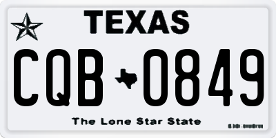 TX license plate CQB0849