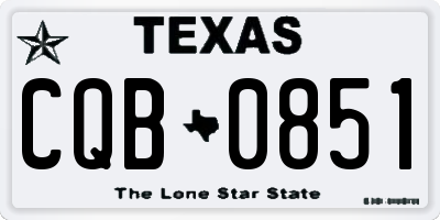 TX license plate CQB0851