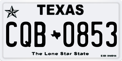 TX license plate CQB0853