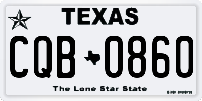 TX license plate CQB0860