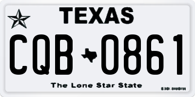 TX license plate CQB0861