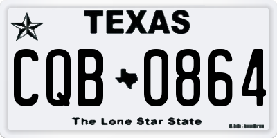 TX license plate CQB0864