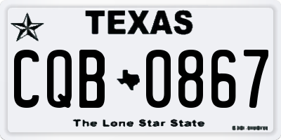 TX license plate CQB0867