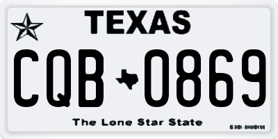 TX license plate CQB0869