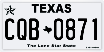 TX license plate CQB0871