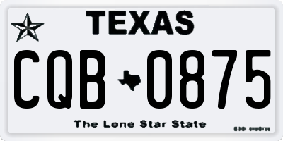 TX license plate CQB0875
