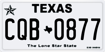 TX license plate CQB0877