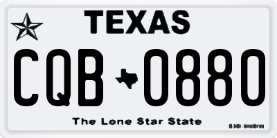 TX license plate CQB0880