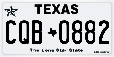 TX license plate CQB0882