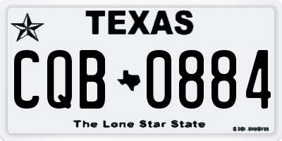 TX license plate CQB0884