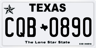 TX license plate CQB0890